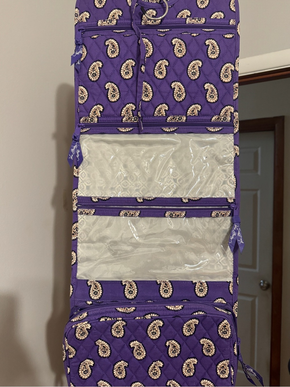 Vera Bradley Purple Paisley Quilted Hanging Organizer